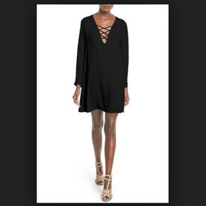 ASTR Black Long Sleeve Dress with lace up front
